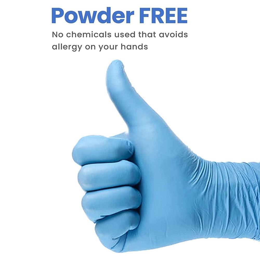 Blue Disposable Nitrile Examination Gloves